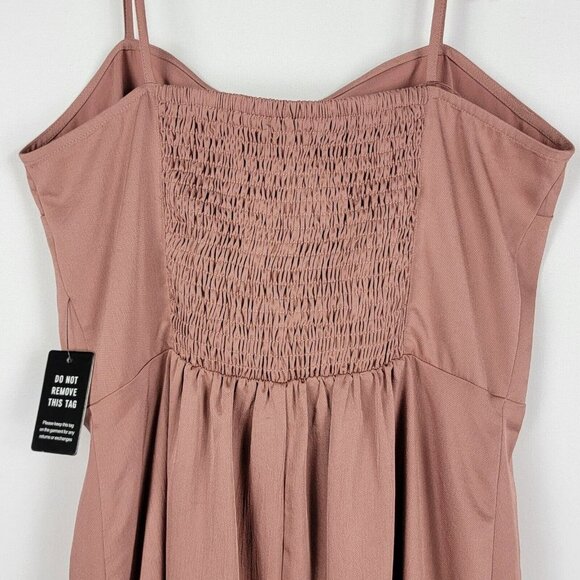 Express Tie Shoulder Ruffle Hem Fit And Flare Dress Womens Size Medium Rose Pink - Picture 3 of 10